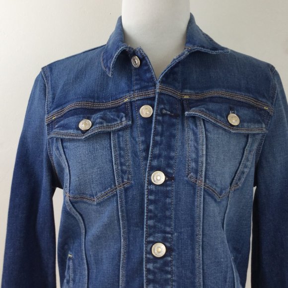 7 for all Mankind Denim Trucker Jacket s - Picture 3 of 8